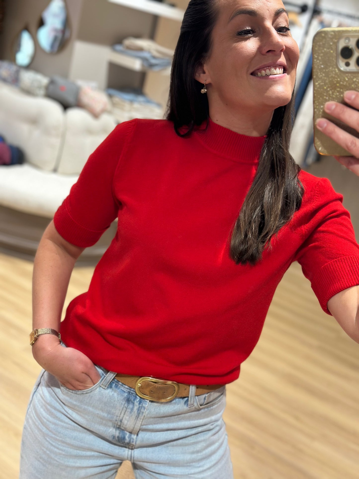 Tee-shirt pull rouge