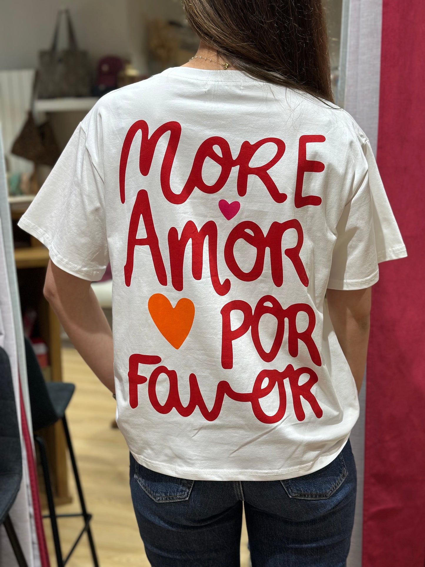 Tee-Shirt rouge more amor por favor