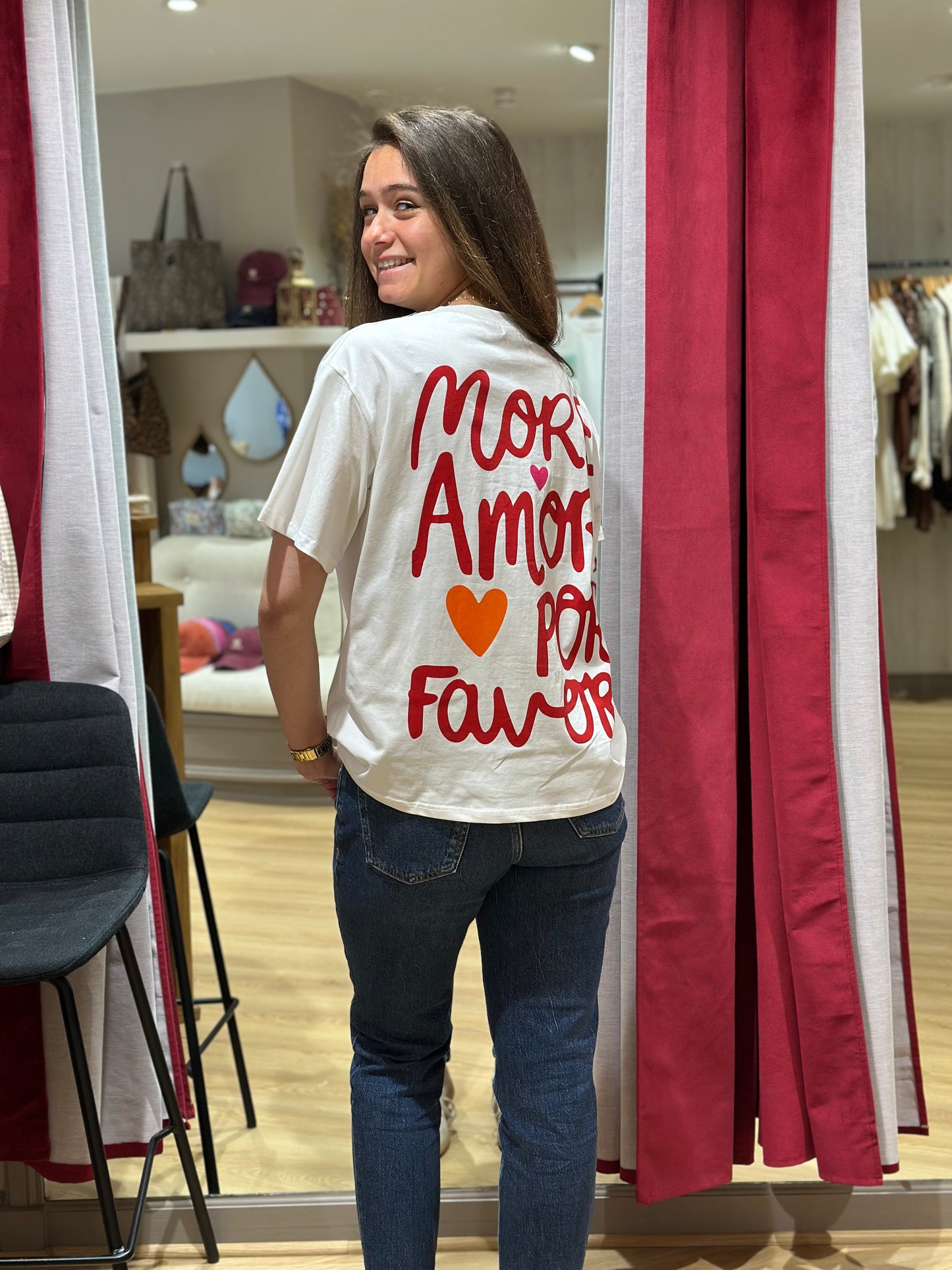 Tee-Shirt rouge more amor por favor