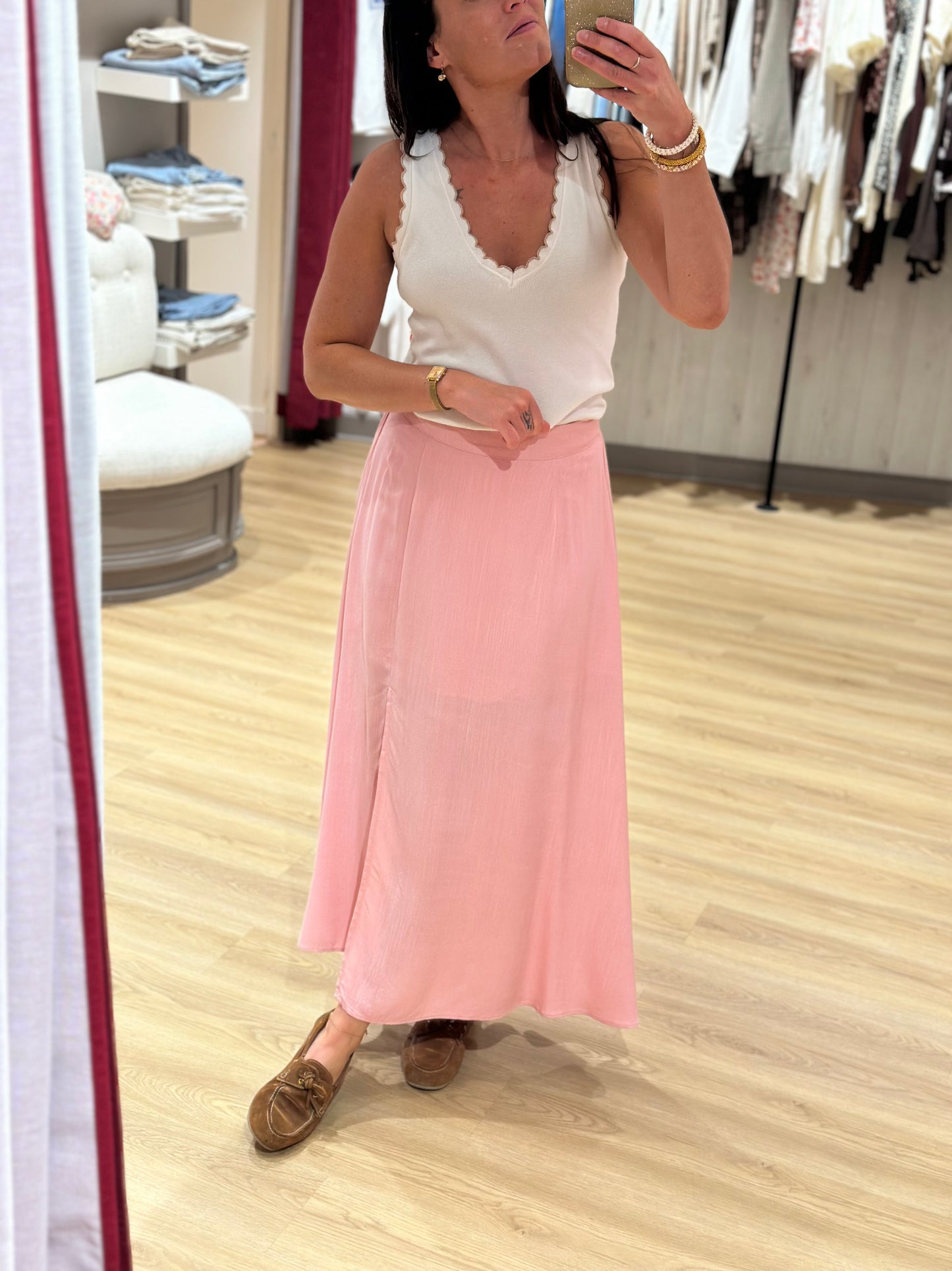 Jupe longue rose