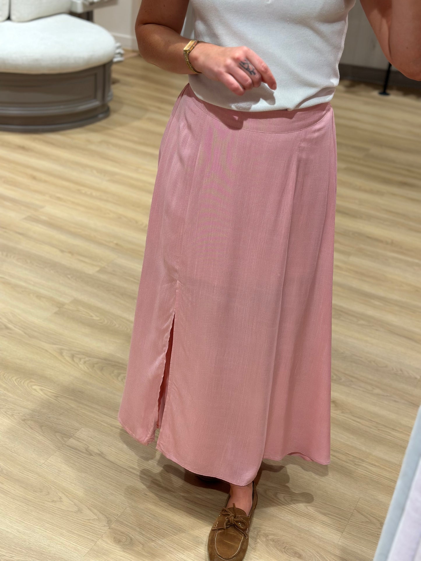Jupe longue rose