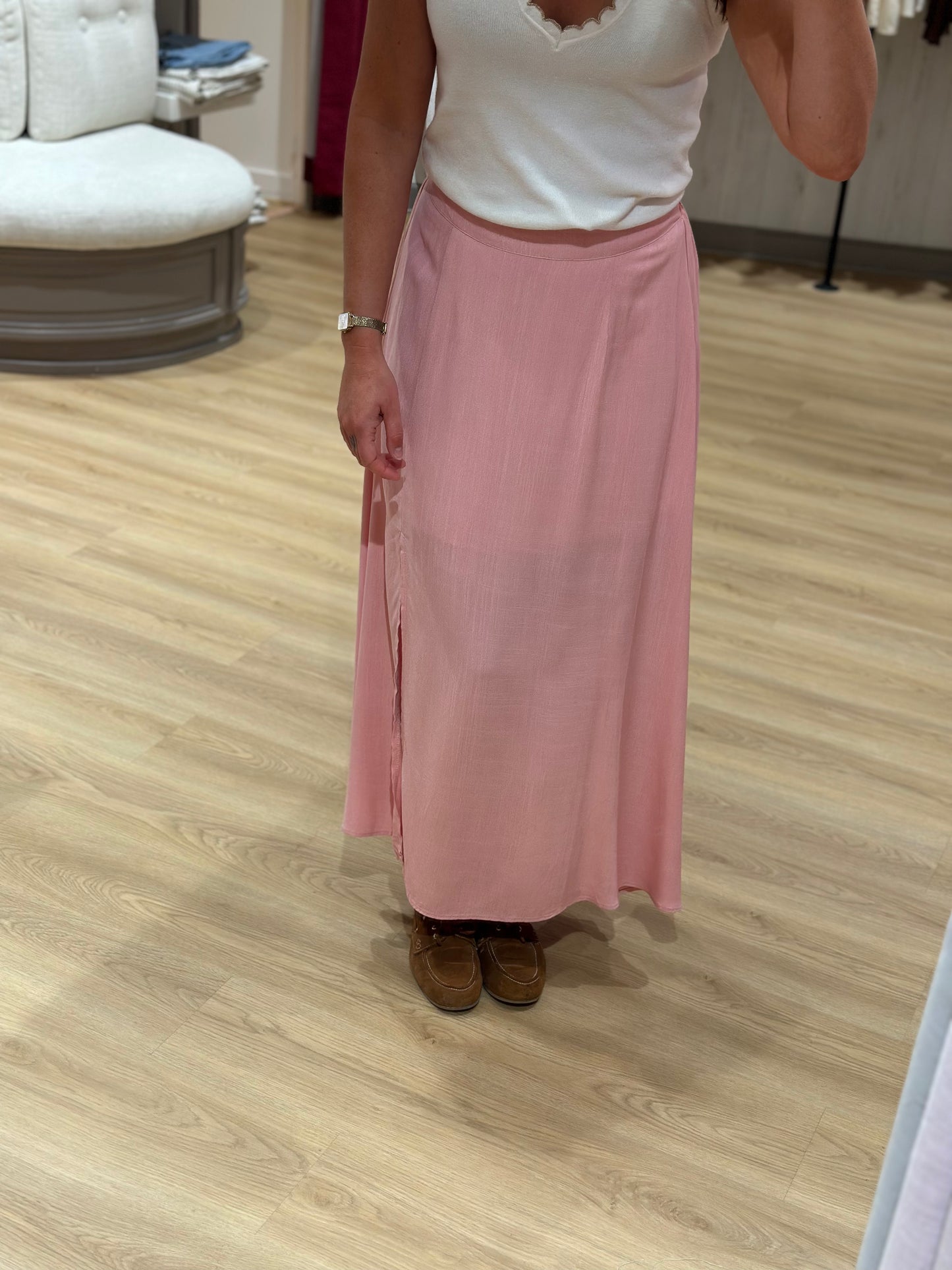 Jupe longue rose