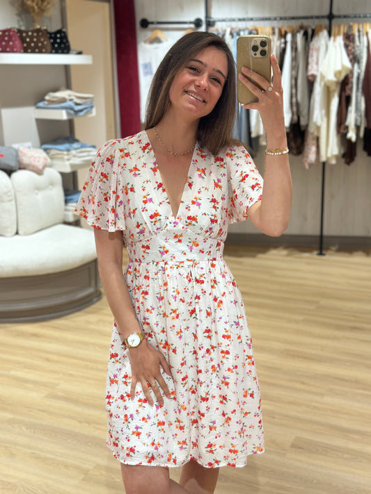 Robe blanche florale