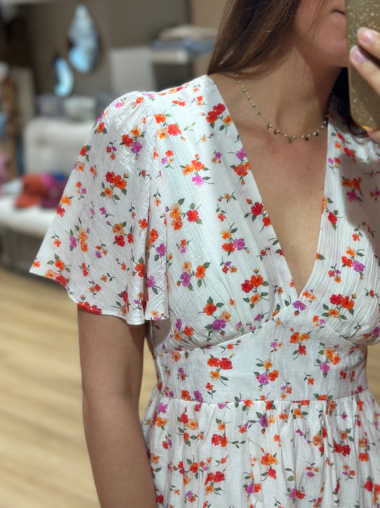 Robe blanche florale