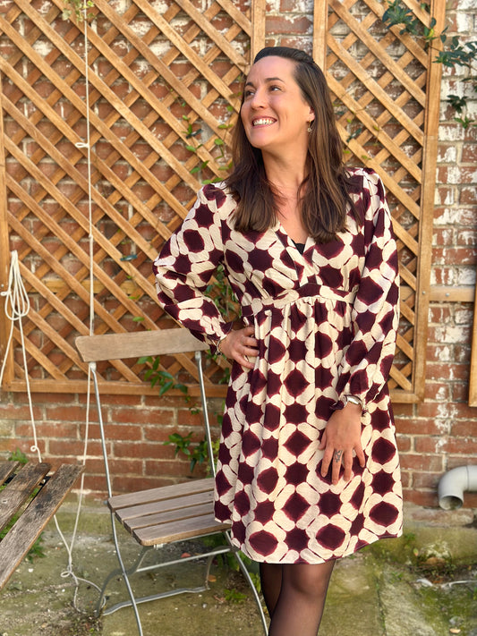 Robe imprimée bordeaux