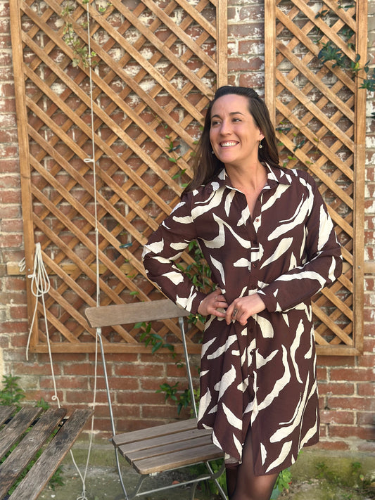 Robe chemise choco imprimée