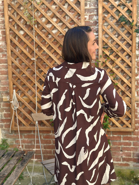 Robe chemise choco imprimée