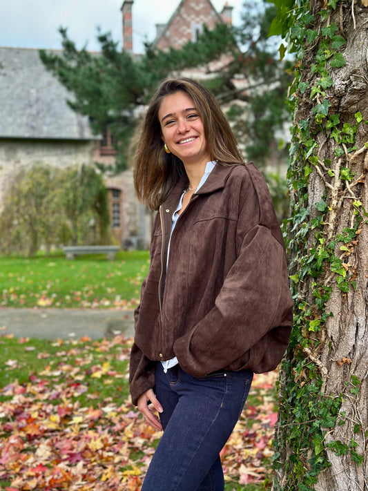 Veste suédine Marron