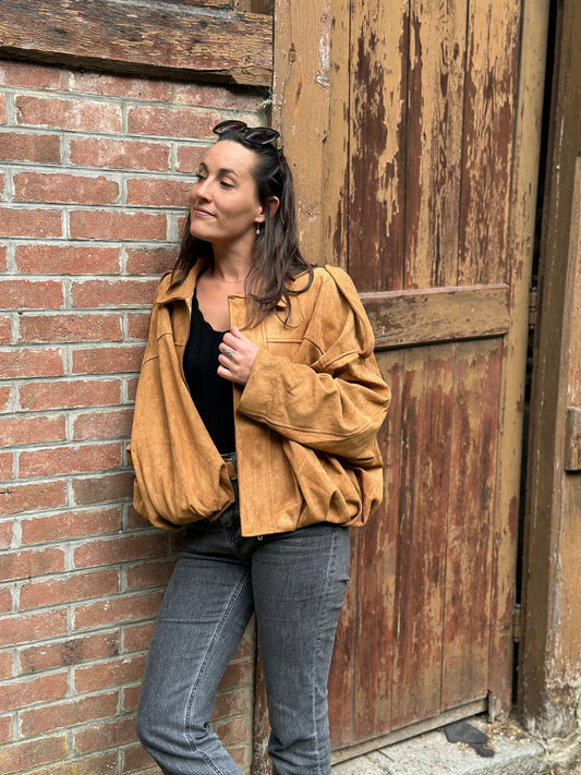 Veste suédine Camel