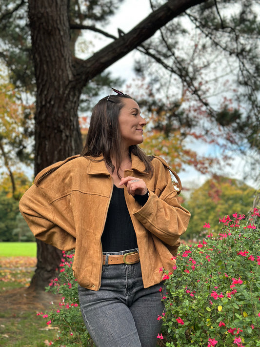 Veste suédine Camel