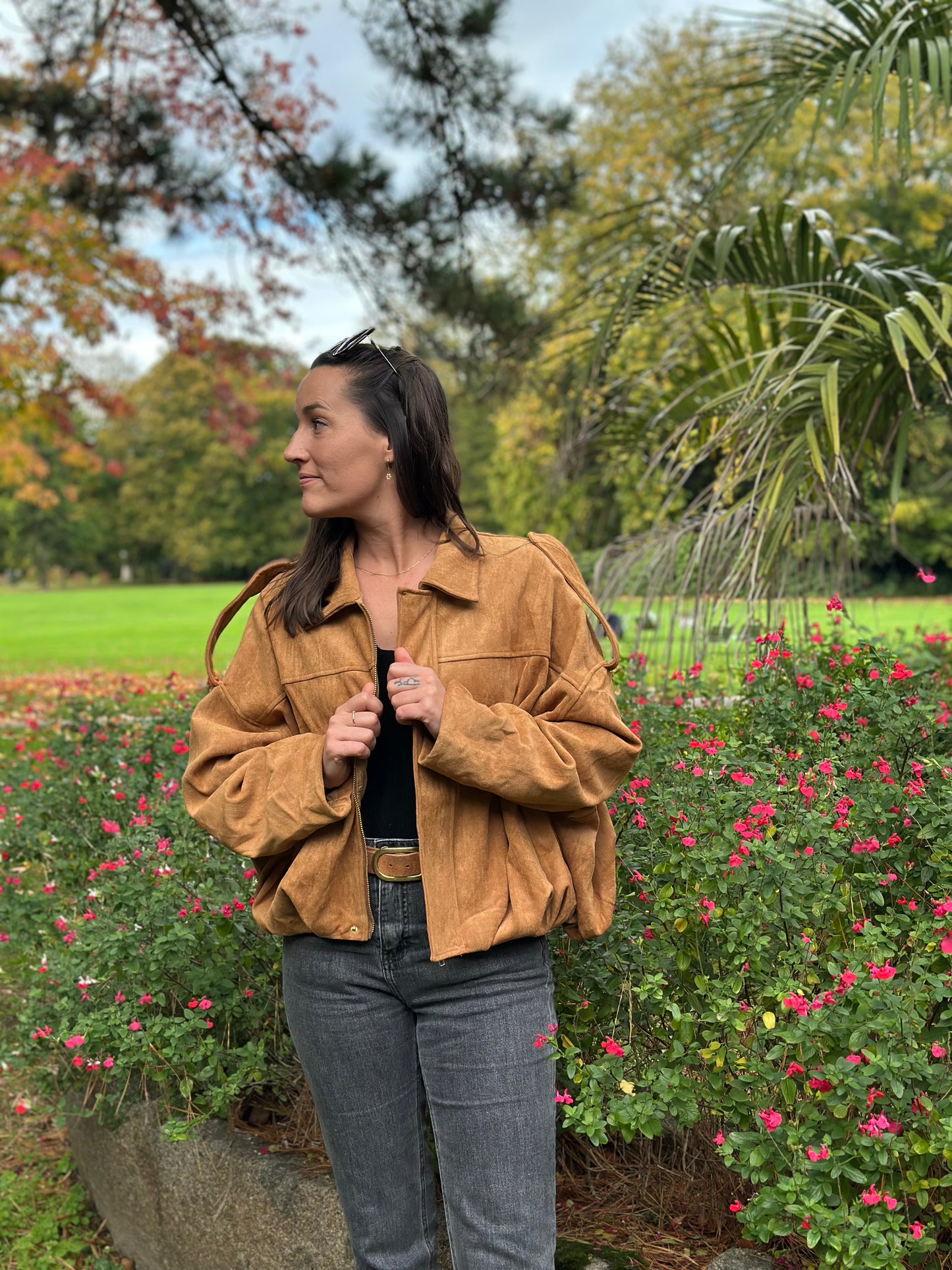 Veste suédine Camel