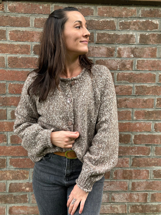 Gilet taupe chiné