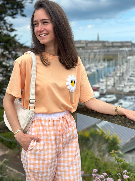 Tee-shirt orange marguerite