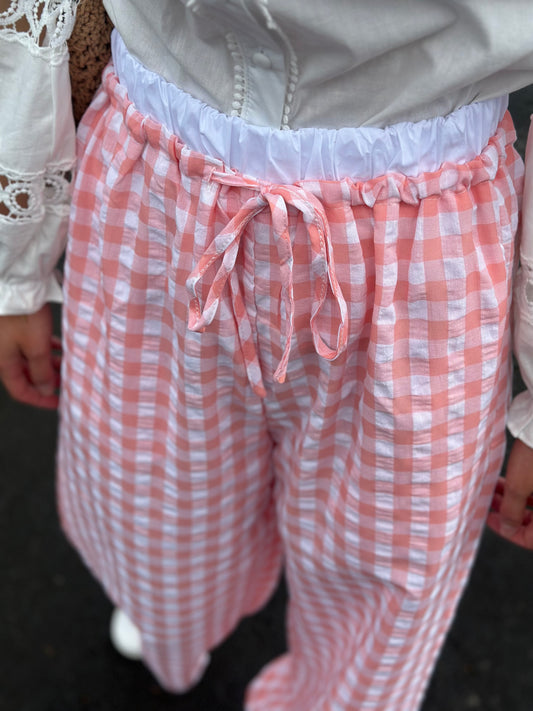 Pantalon vichy rose