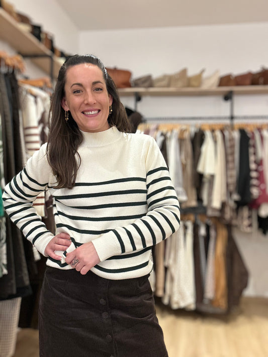 Pull marinière sapin