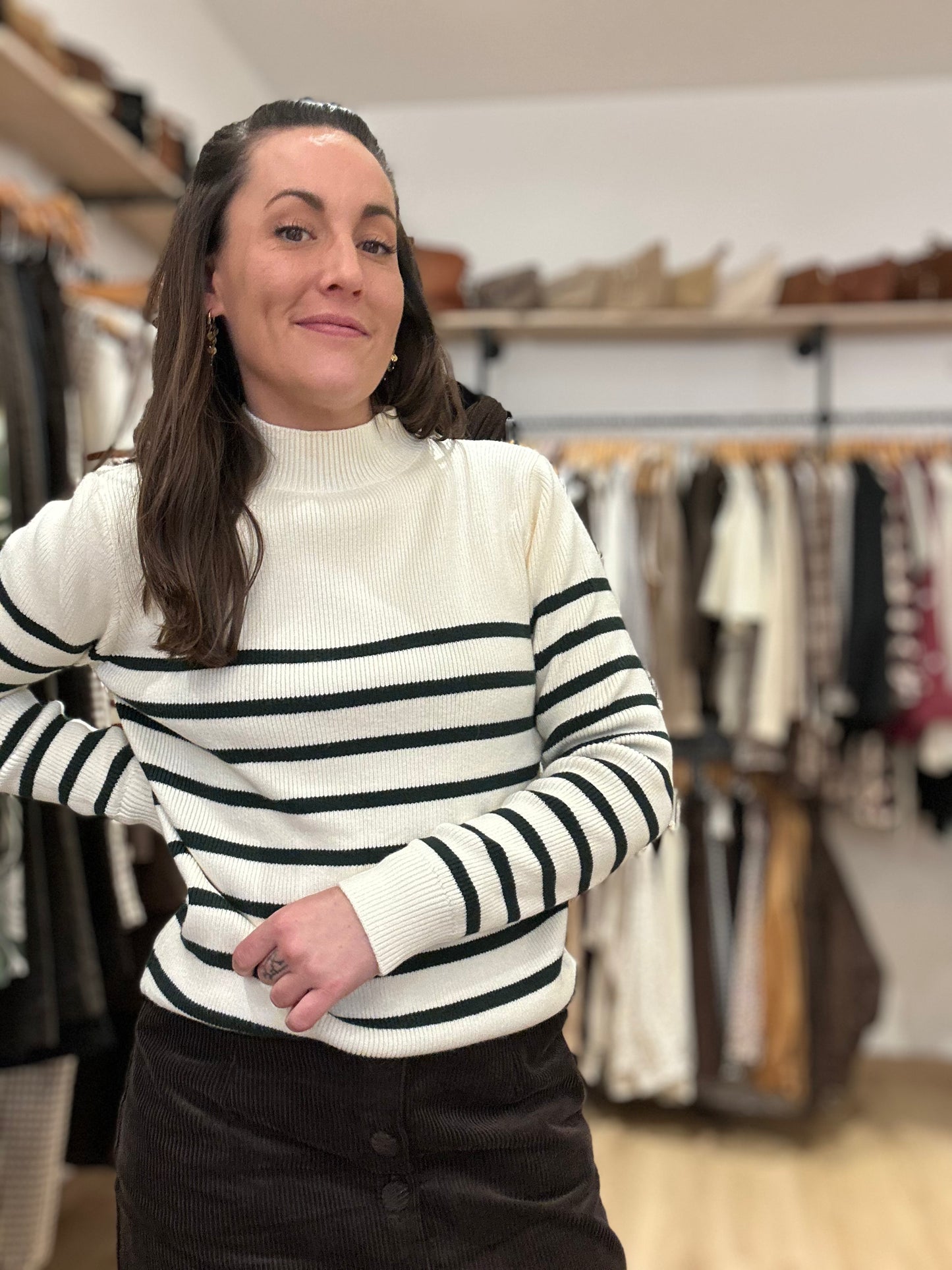 Pull marinière sapin