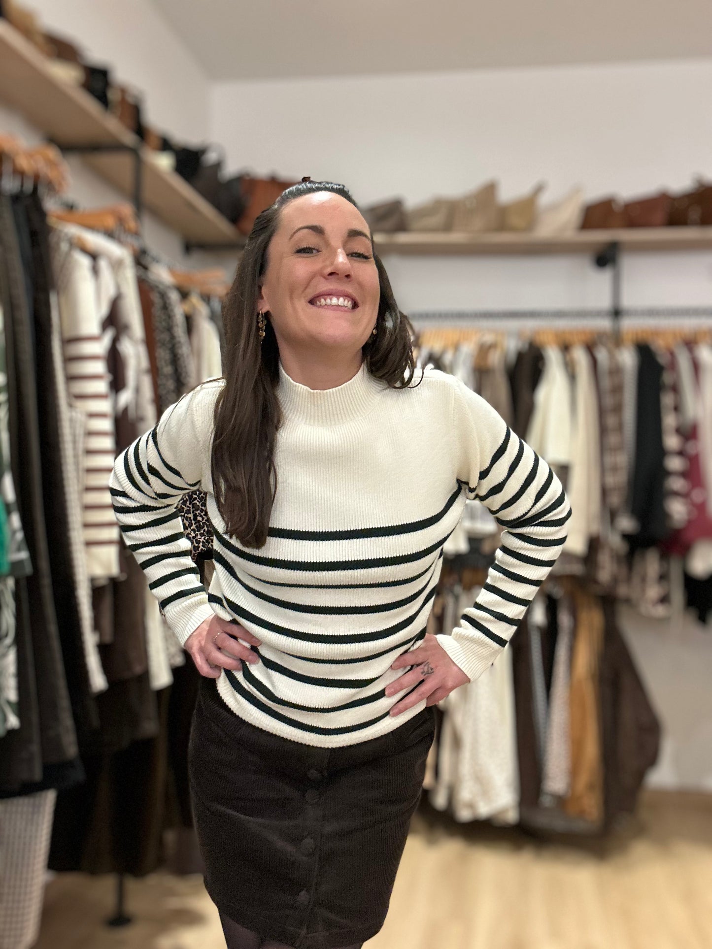 Pull marinière sapin