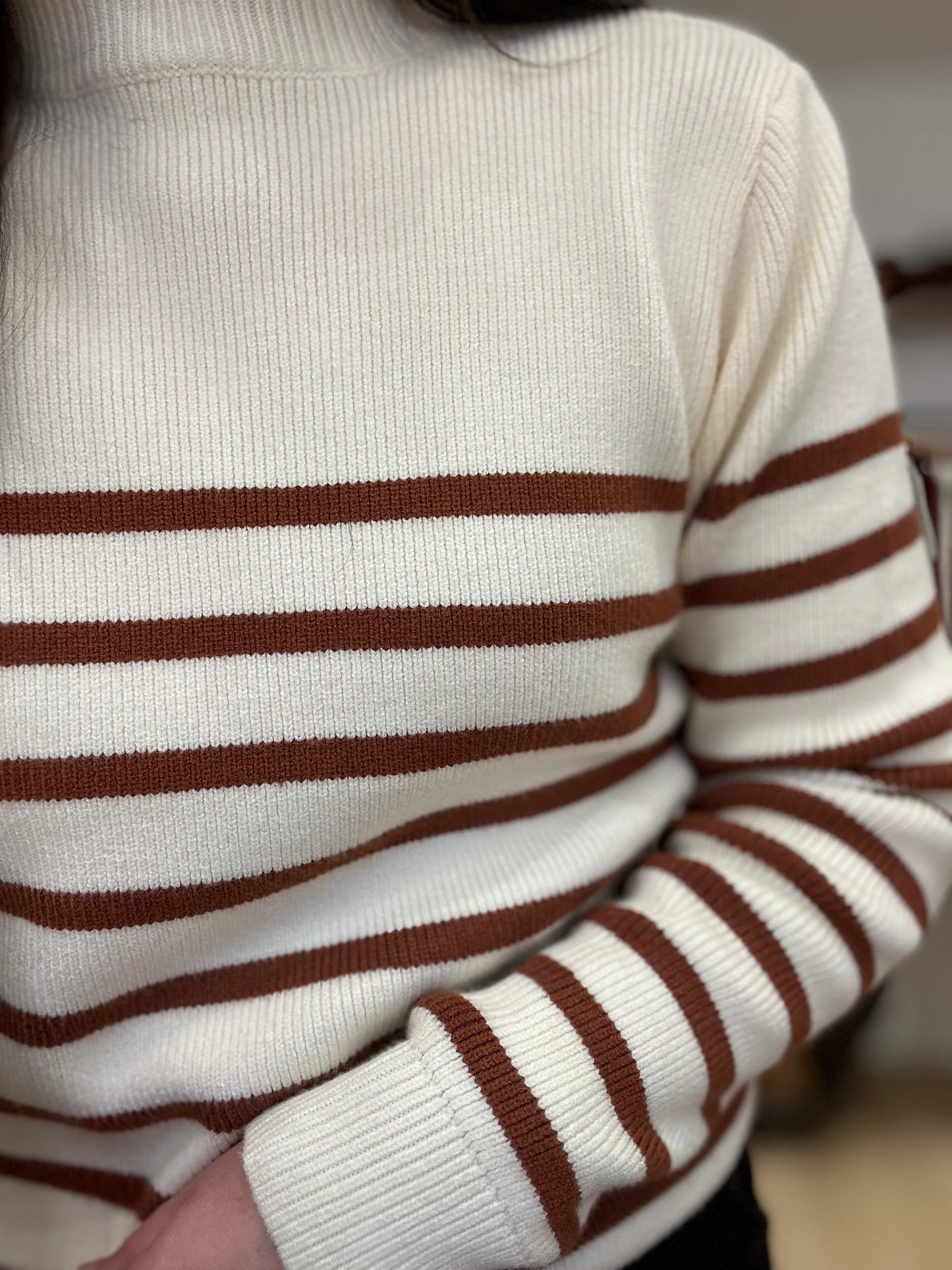 Pull marinière choco