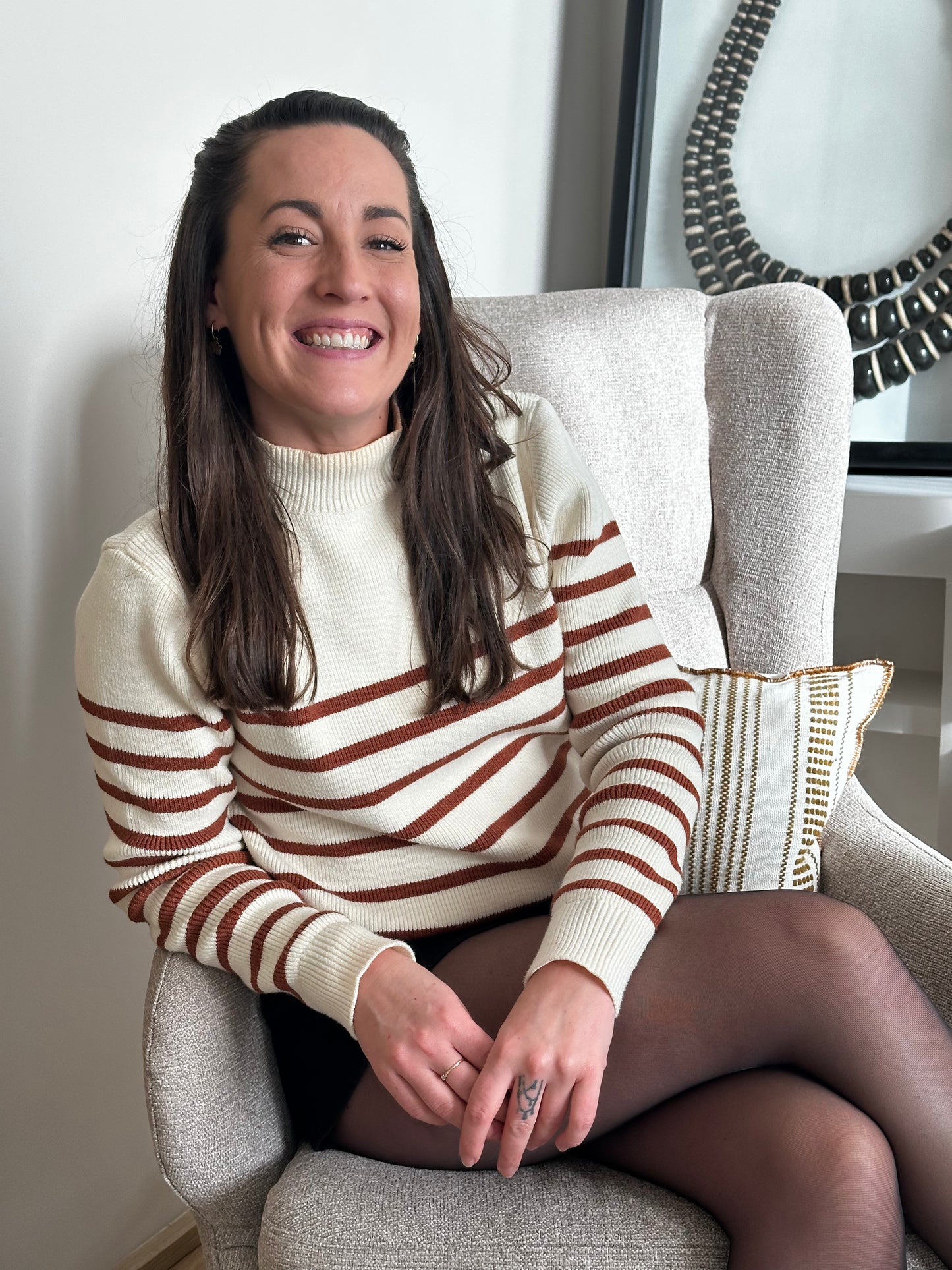 Pull marinière choco