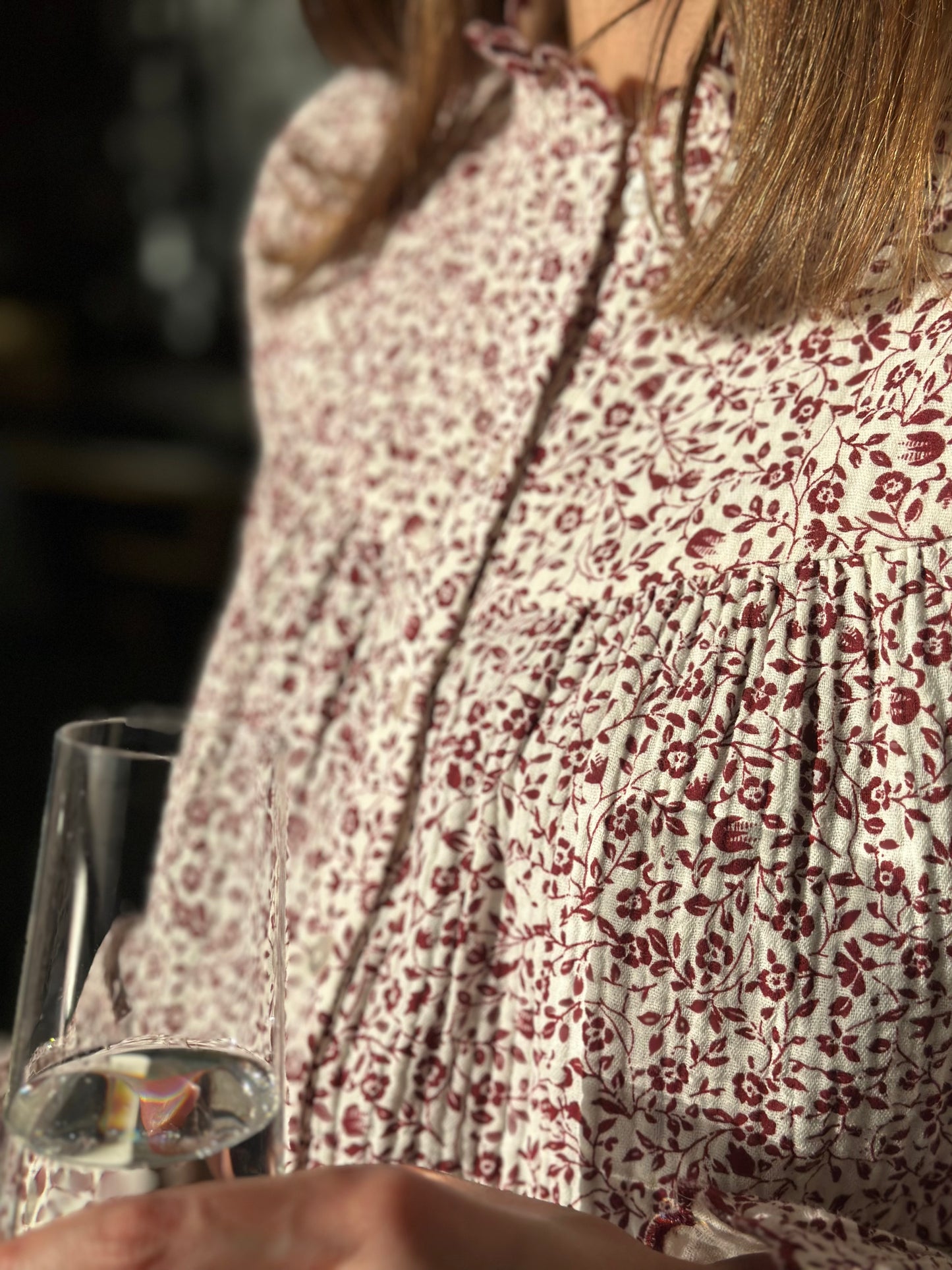 Chemise DG bordeaux fleurs