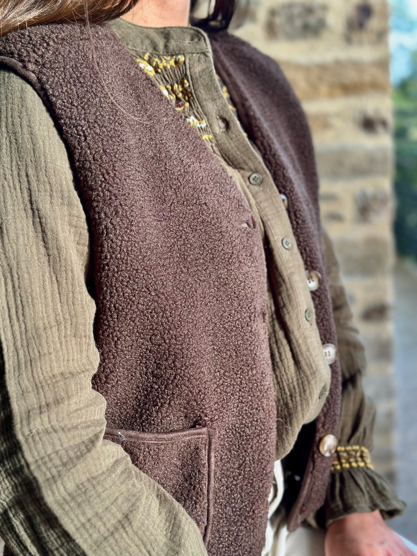 Veste choco S/manche moumoute