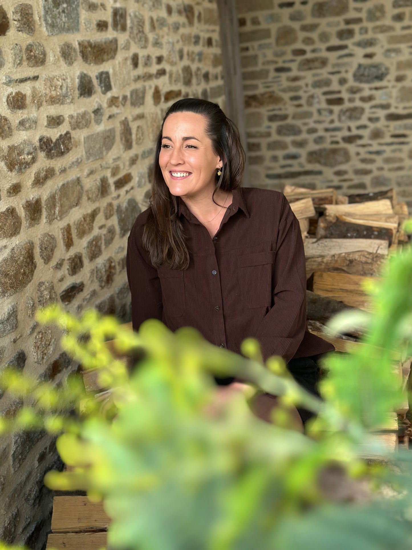 Chemise velours chocolat