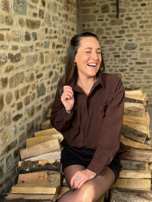 Chemise velours chocolat