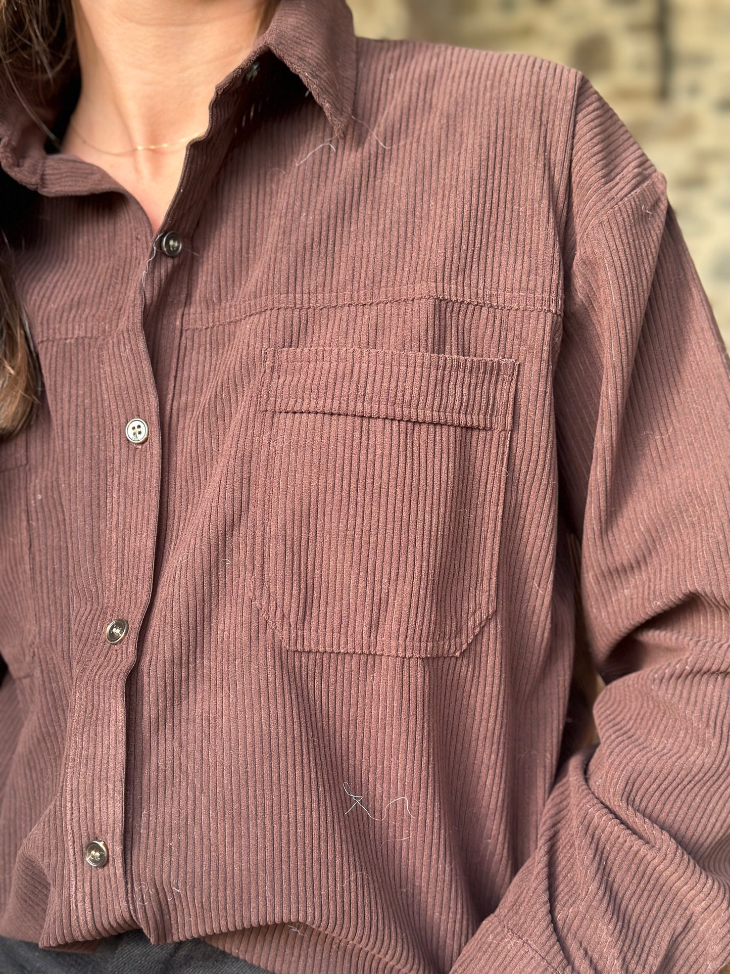 Chemise velours chocolat