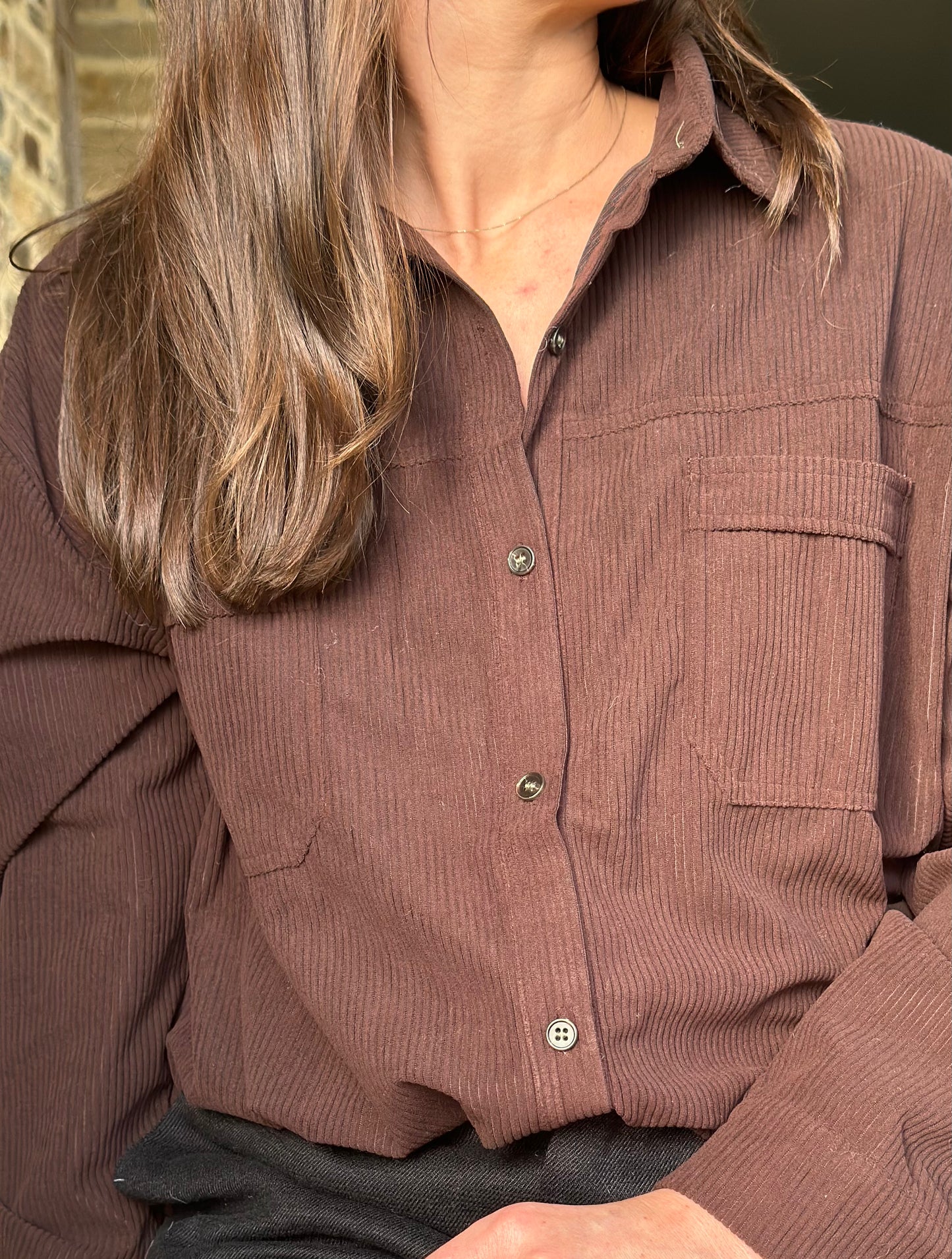 Chemise velours chocolat