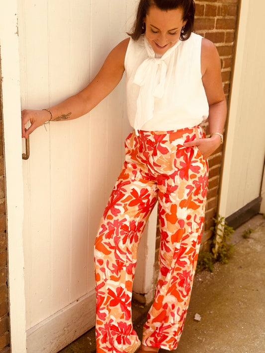 Pantalon rouge orange