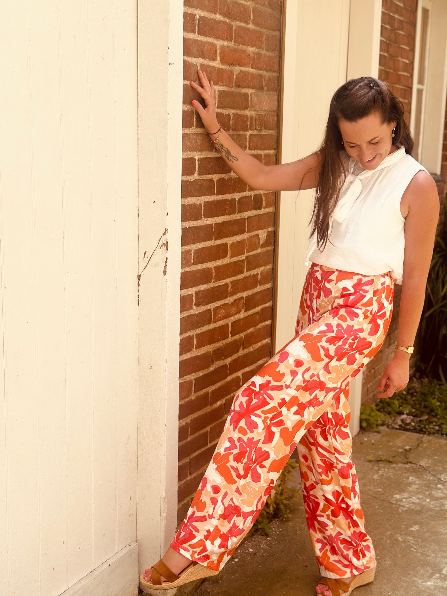 Pantalon rouge orange