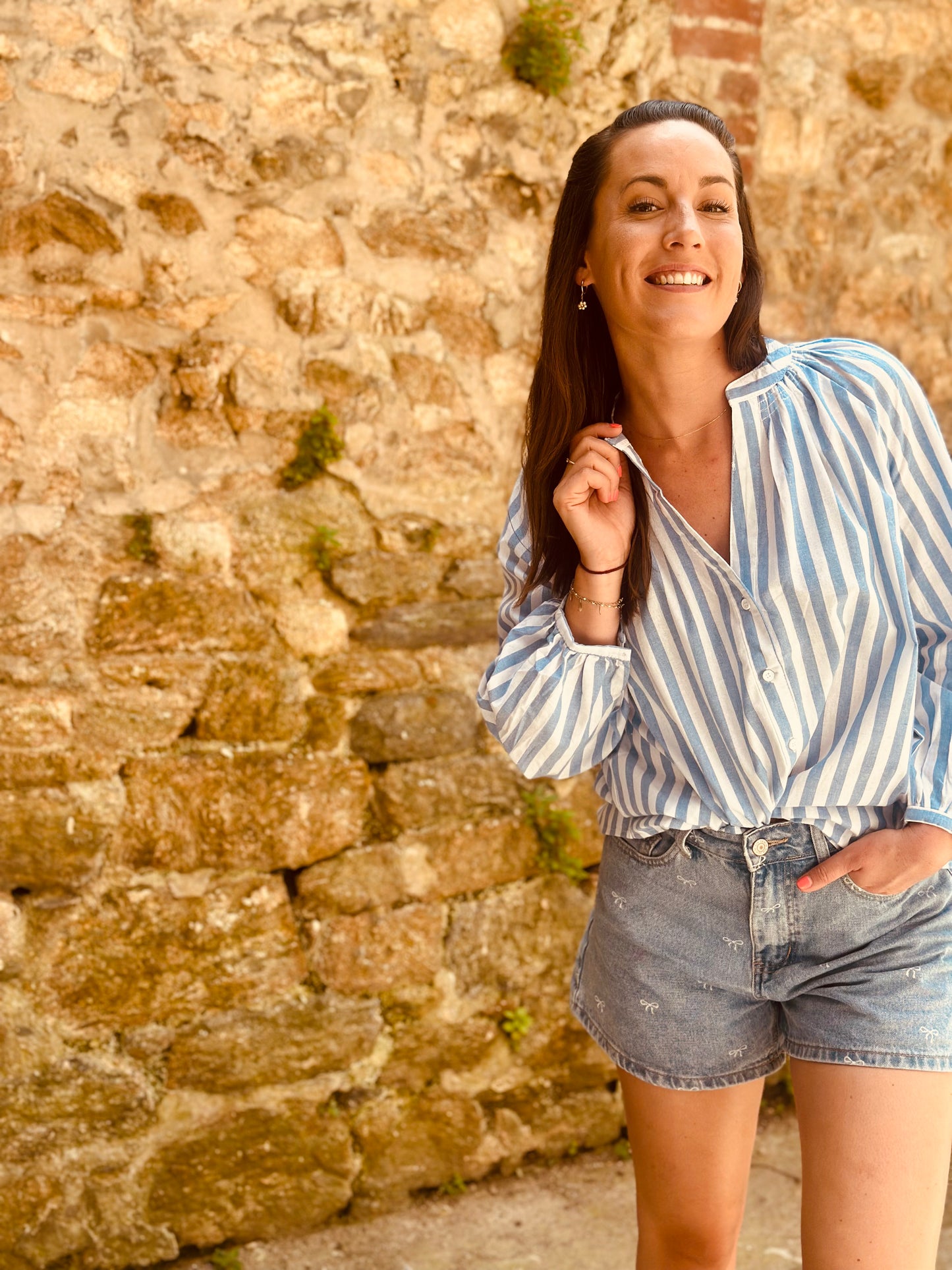 Blouse rayures bleu