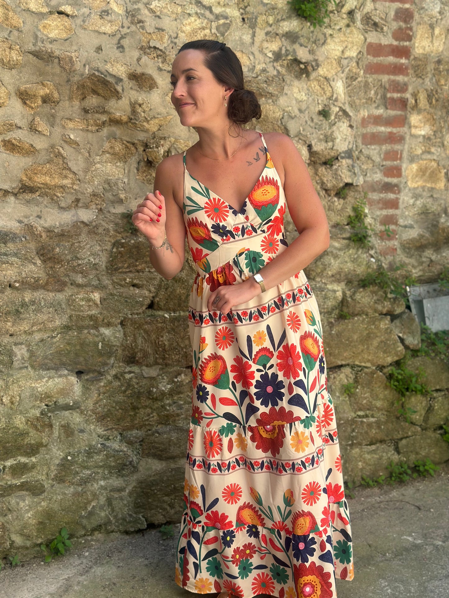 Robe longue hippie multi