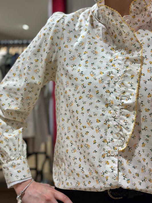 Chemise fleurs jaune