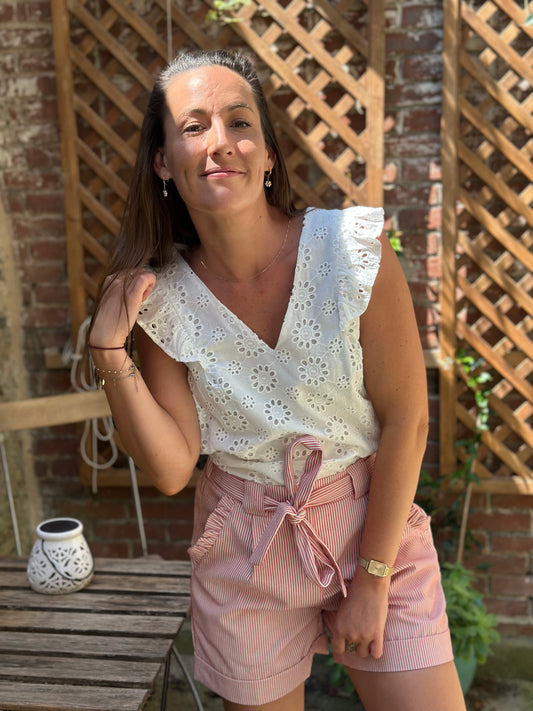 Haut broderie anglaise blanc