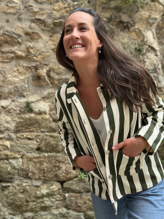 Veste rayure kaki