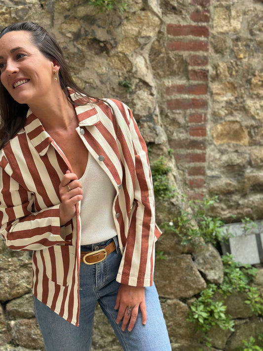 Veste rayure rouille