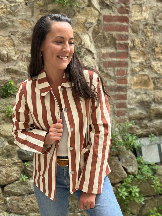 Veste rayure rouille