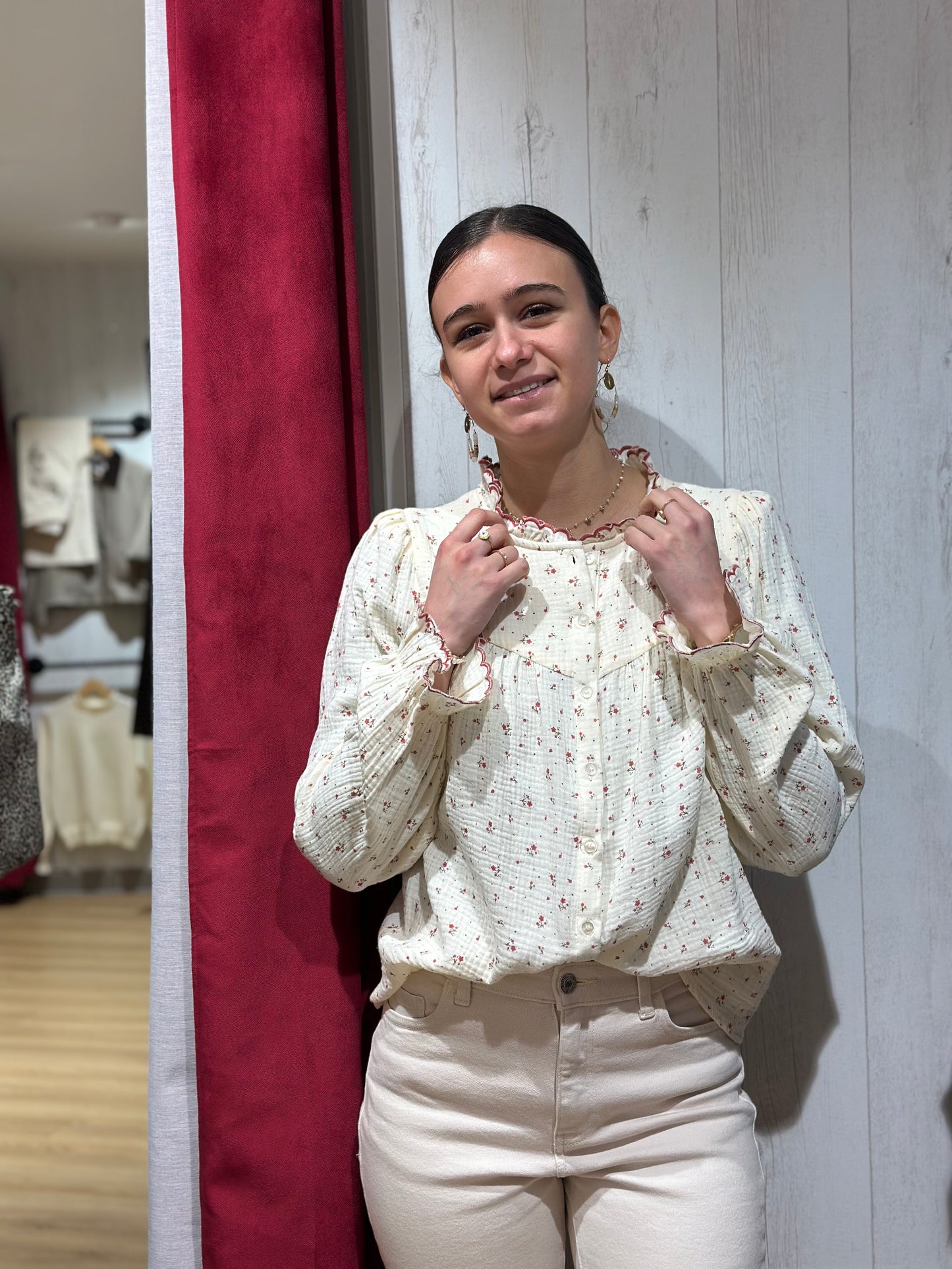 Chemise flower rouge DG