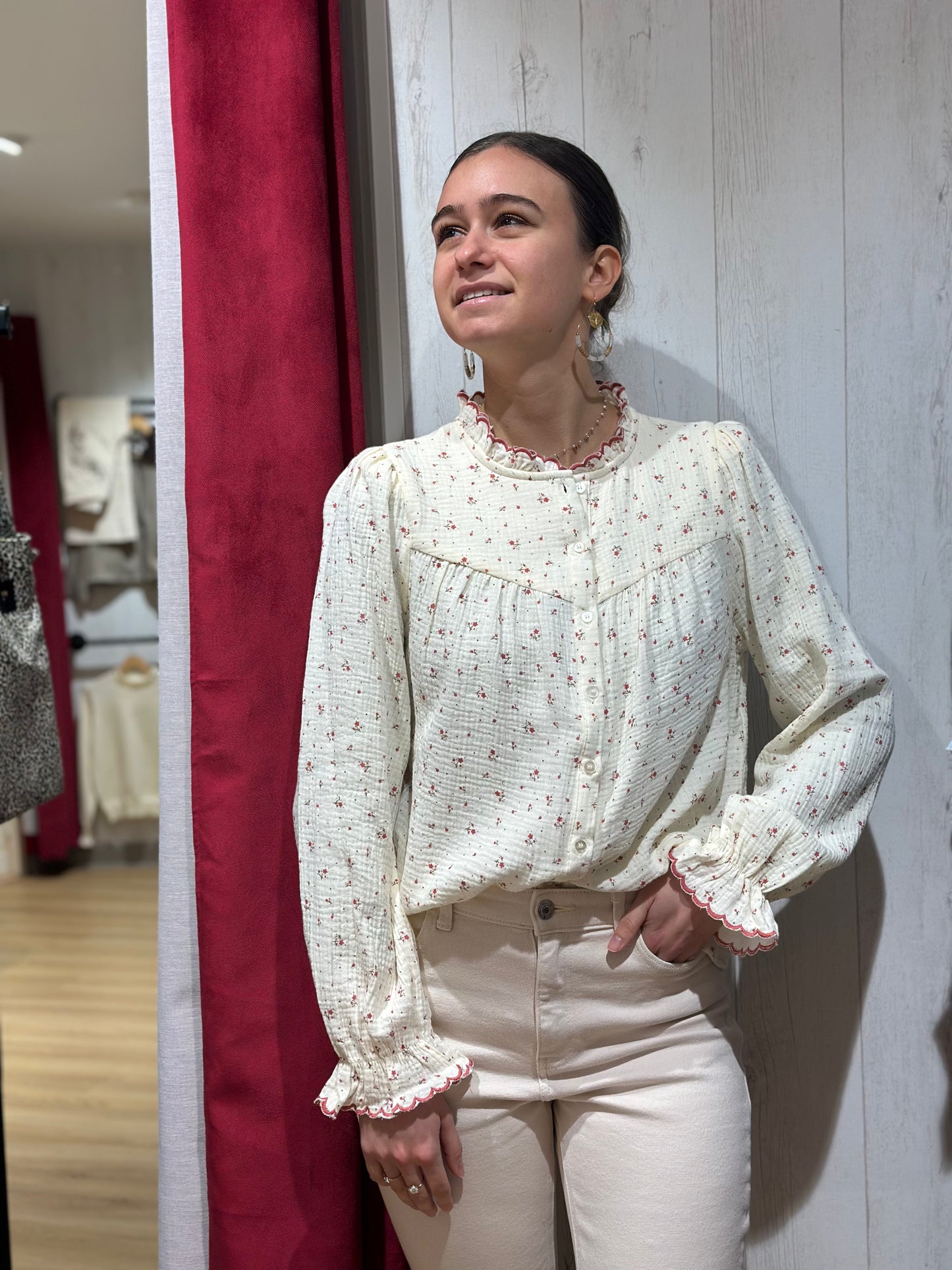 Chemise flower rouge DG