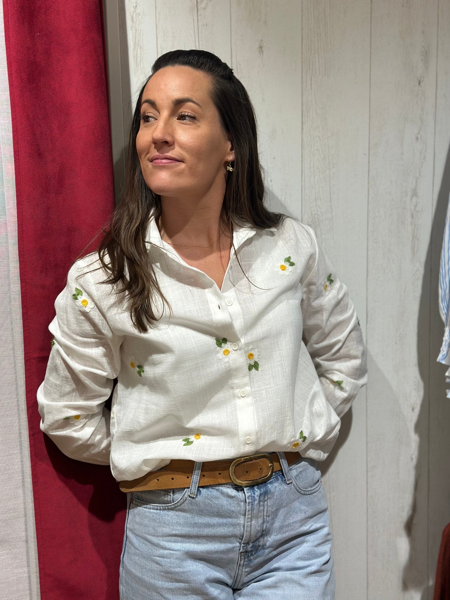 Chemise blanche marguerite