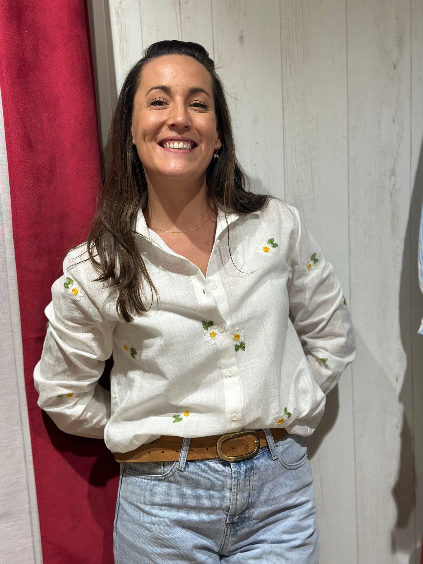 Chemise blanche marguerite