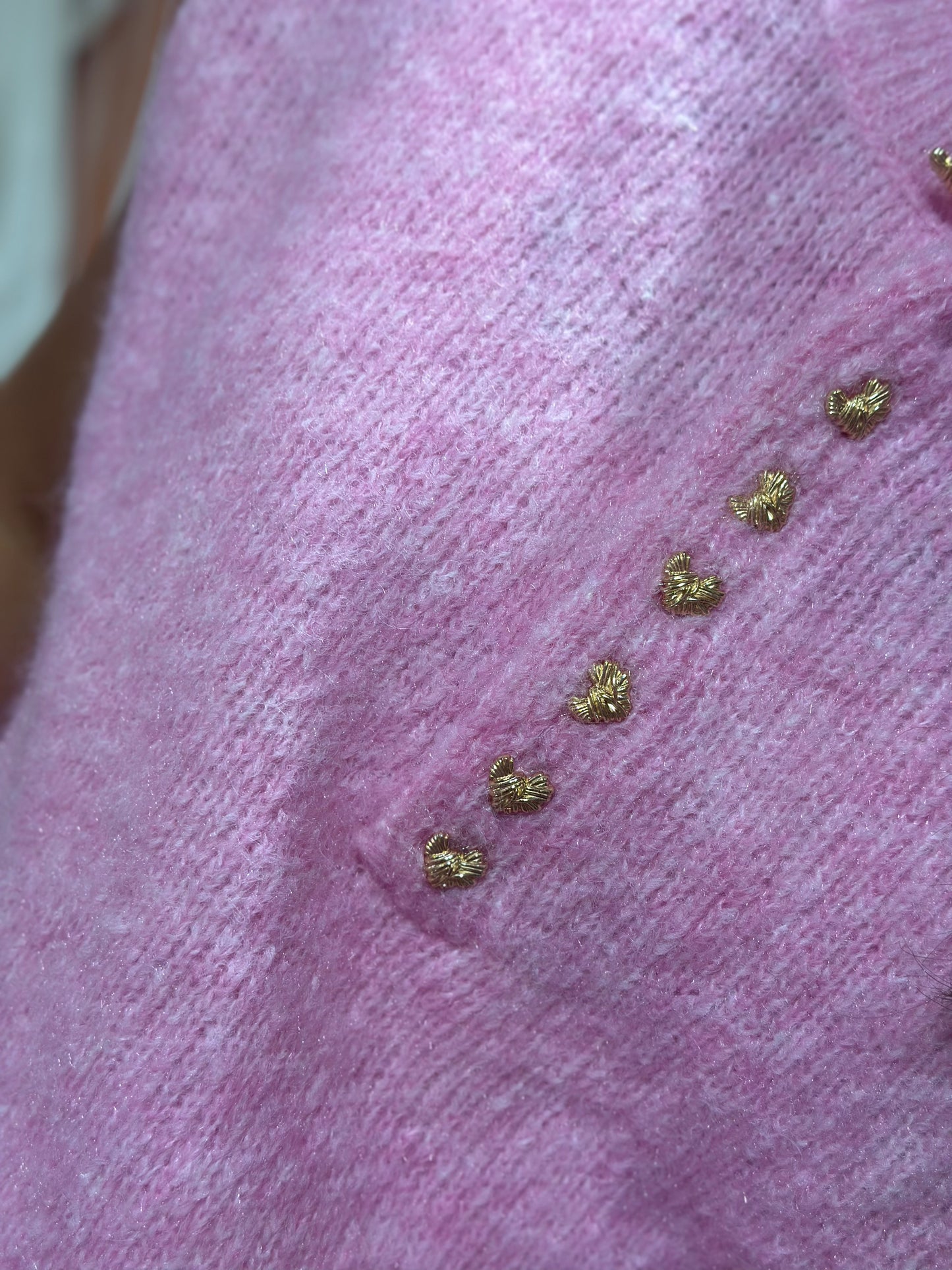 Maille coeur rose sans manches
