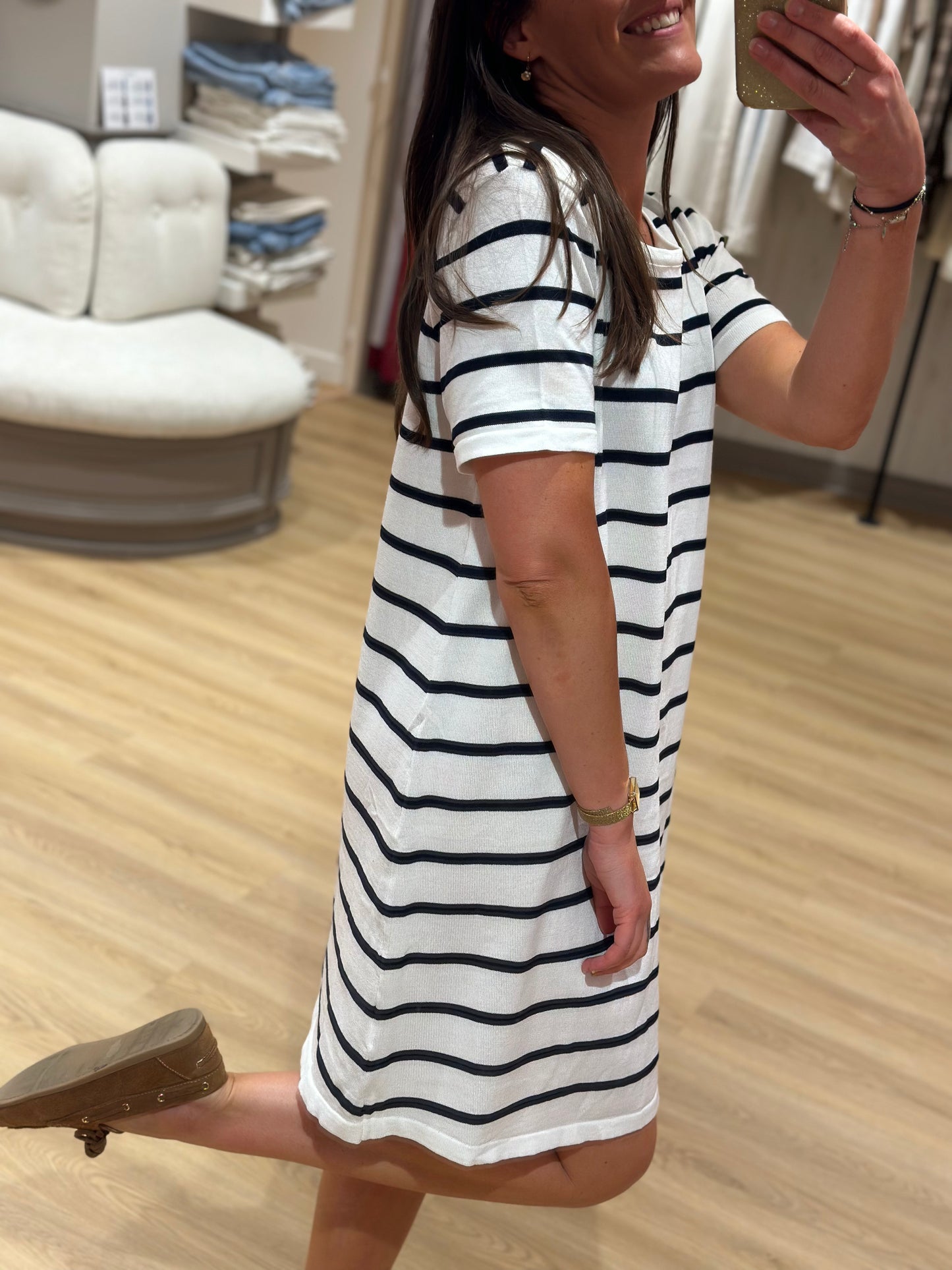 Robe droite marinière