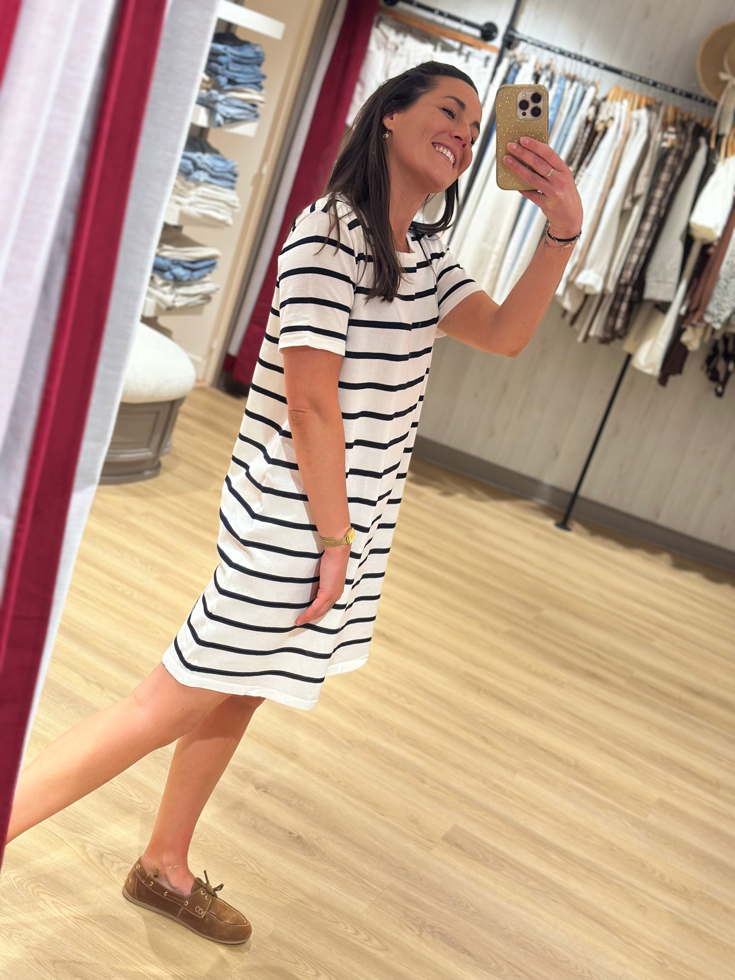 Robe droite marinière