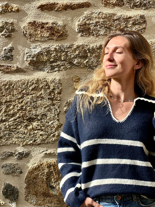 Pull marinière col Claudine