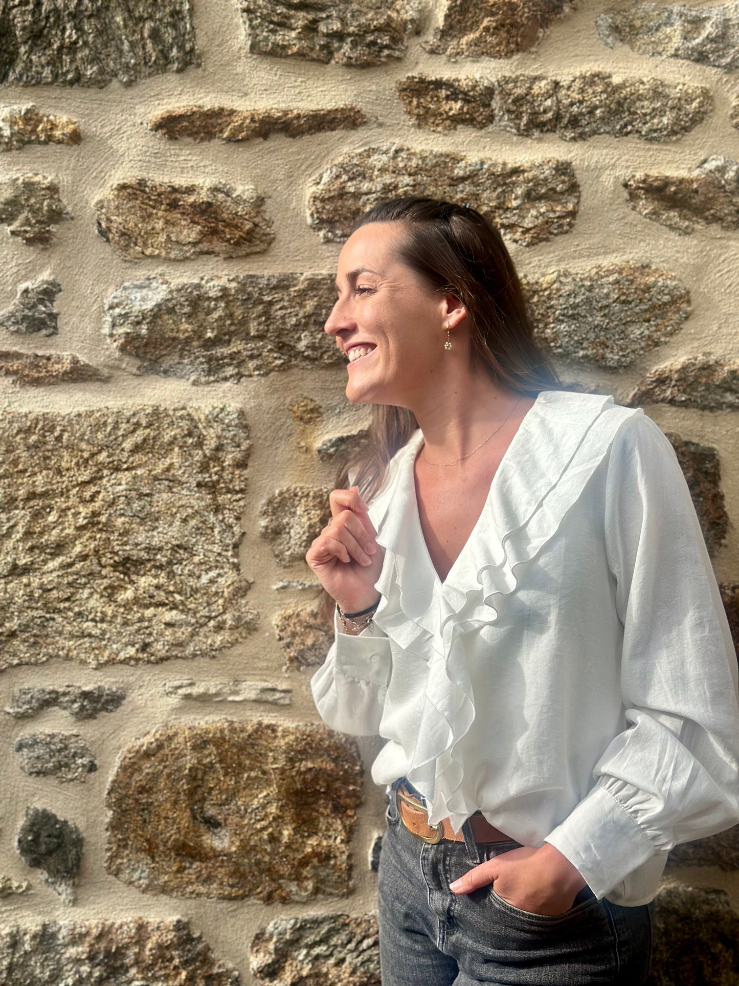 Chemise blanche volant
