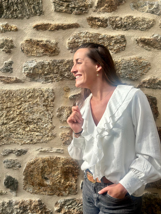 Chemise blanche volant