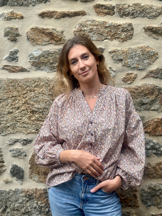 Blouse liberty marron