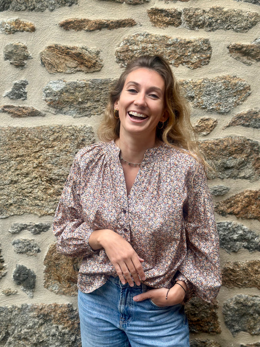 Blouse liberty marron